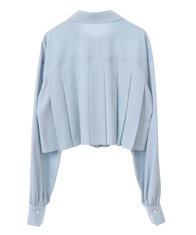 earth music&ecology タックプリーツショートシャツ Sax