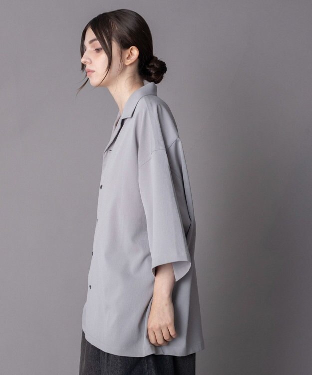 WEGO 【ユニセックス着用ITEM】クレープオープンカラーシャツ（SS） グレー