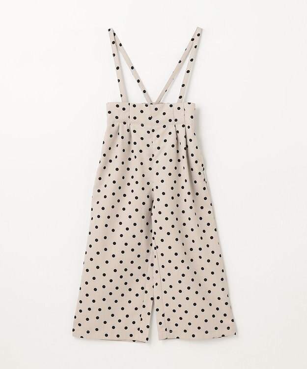 ANY KIDS 麻ライク ドット柄 ガウチョ ベージュドット