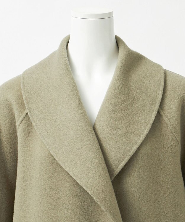 23区 S 【R(アール)】ウールメルトンリバー ショートコート オリーブ系