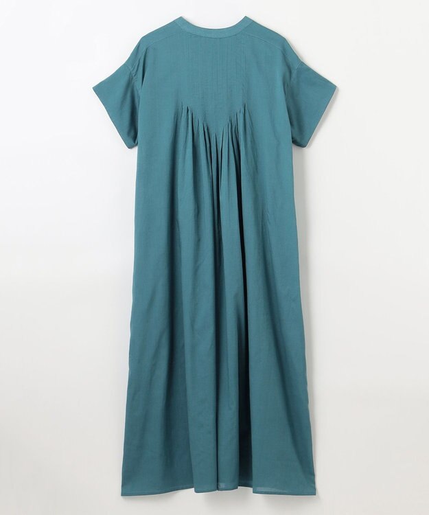 ANY L ピンタックデザインシャツワンピース ターコイズ