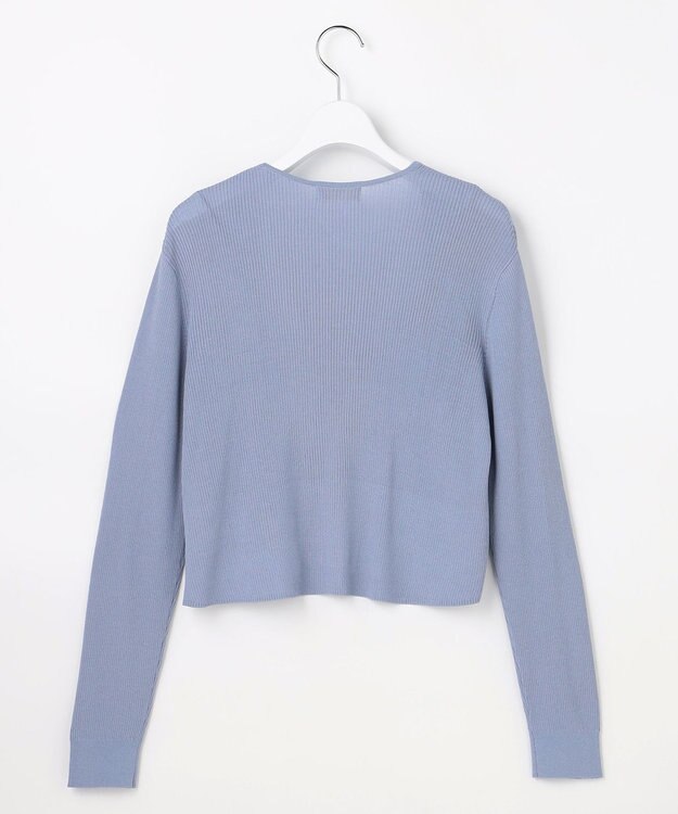 ANY SIS リブショートレングス カーディガン ブルー