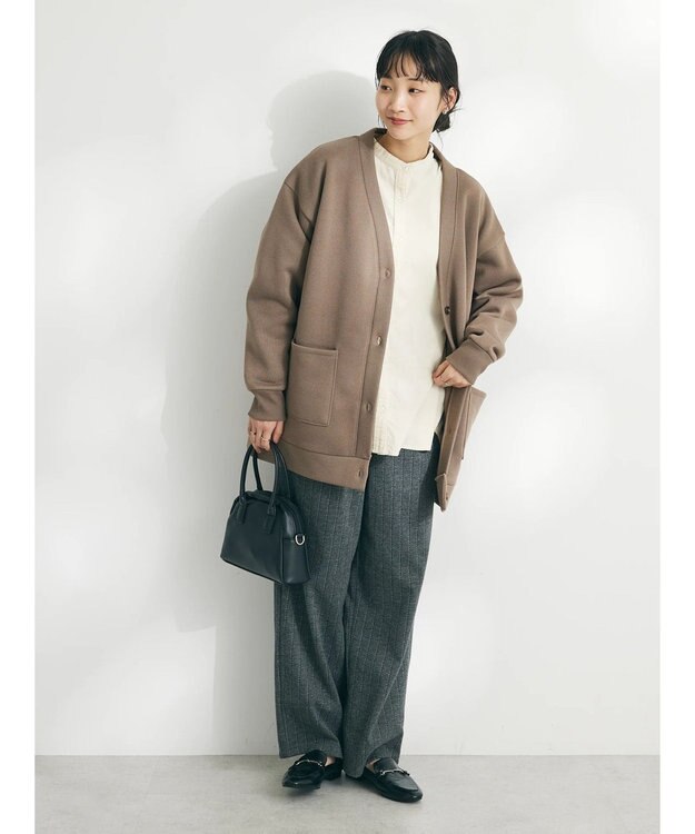 CRAFT STANDARD BOUTIQUE ニットフリースＶネックカーディガン Brown