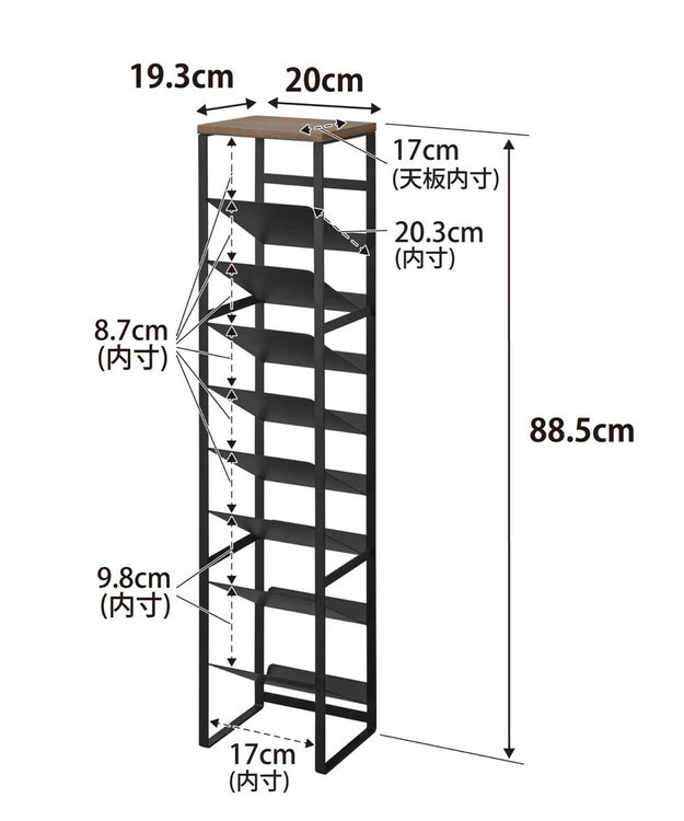 tower 天板付きボトルストッカー タワー 8段 ブラック ブラック