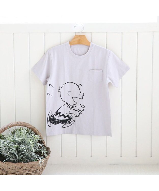 PET PARADISE おそろい ユニセックス ペットパラダイス 犬 服 スヌーピー お揃い Tシャツ オーナー用 ハッピー | おそろい 灰 グレー キャラクター グレー