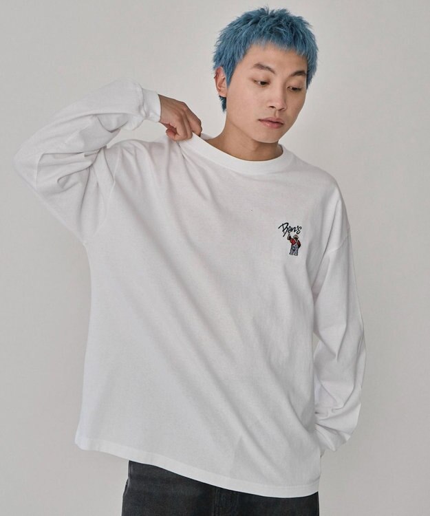 WEGO 【ユニセックス着用ITEM】別注BENDAVISワンポイントT（LS） ホワイト