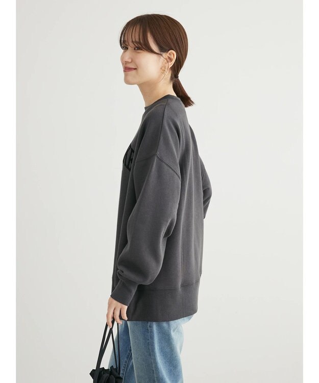 Green Parks 裏起毛フロッキーロゴプルオーバー Charcoal Gray