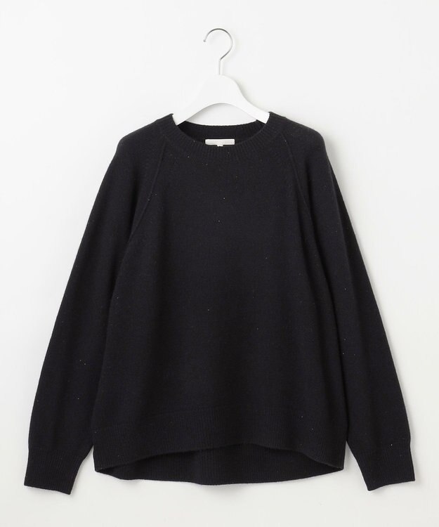 自由区 S 【カタログ掲載】ウールカシミヤブレンドスパンコールラグランスリーブ ニット ブラック