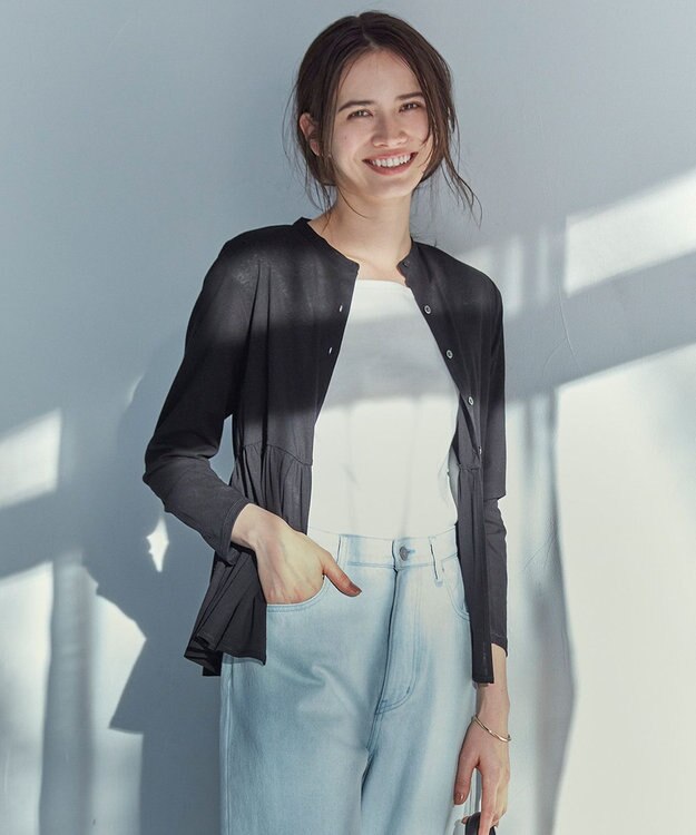 23区 S 【SLOW/一部店舗限定】ツイステッドシアジャージー カーディガン ブラック系