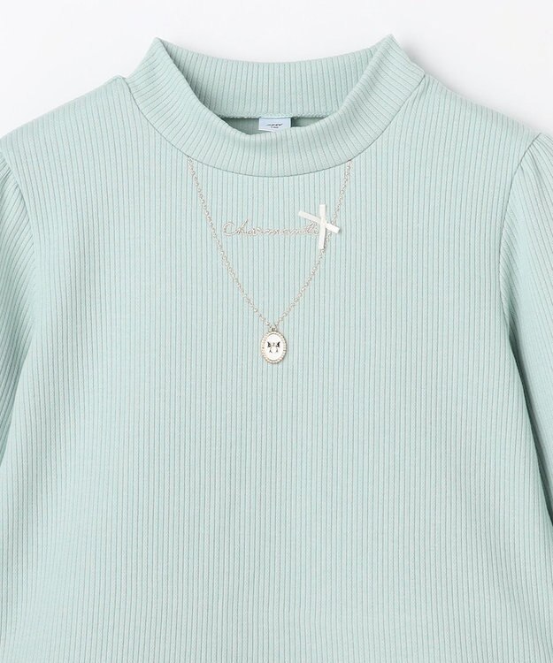 ANY KIDS 裏起毛 ネックレス トレーナー ミント