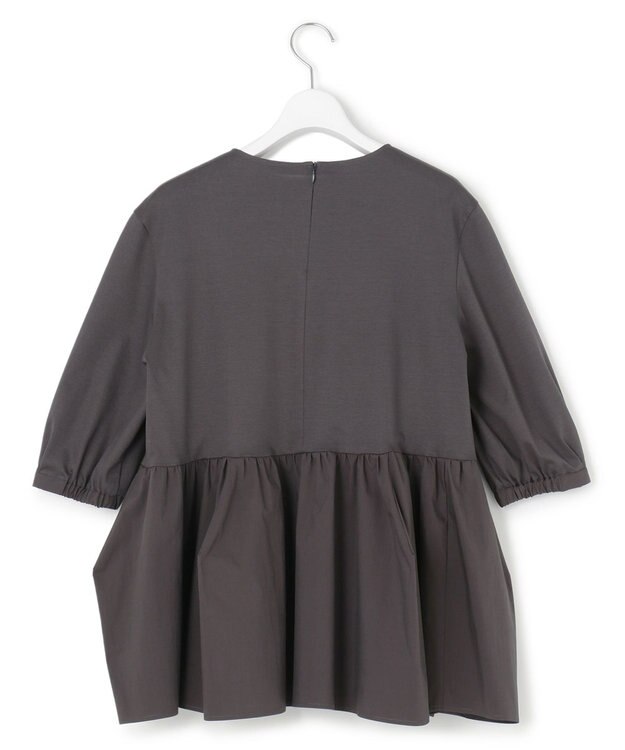 23区 【GLOW8月号掲載/洗える】ランダムフリルジャージー ペプラム カットソー グレー系