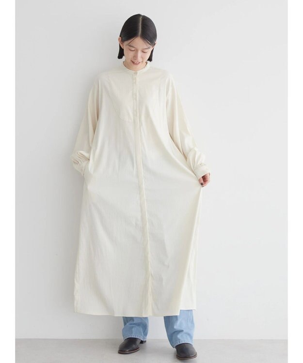 AMERICAN HOLIC バンドカラーバックタックワンピース Ivory