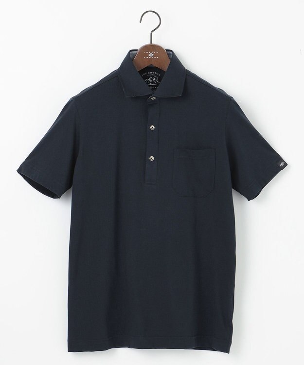 JOSEPH ABBOUD MOUNTAIN 【究極の着心地】 オーガニックコットン ポロシャツ ネイビー系