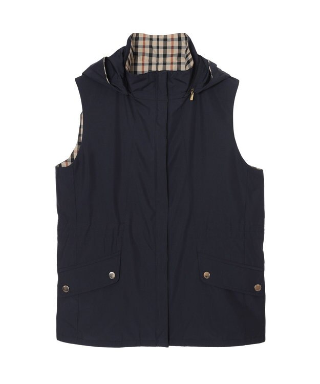 DAKS リバーシブル ハウスチェックベスト ブラック