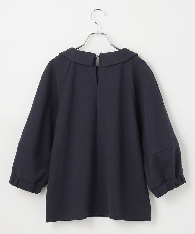 #Newans 【セレモニーにも/洗濯機可】ランタンスリーブブラウス ネイビー