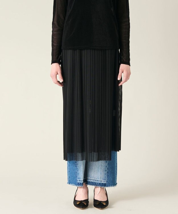 GRACE CONTINENTAL チュールタイトプリーツスカート ブラック