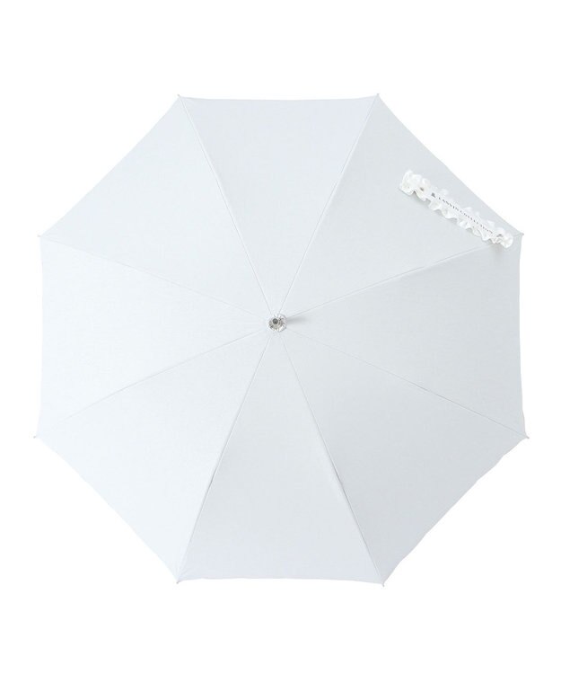 MOONBAT 【ランバン コレクション（LANVIN COLLECTION）】晴雨兼用日傘　シエスタ ロゴリボン ホワイト