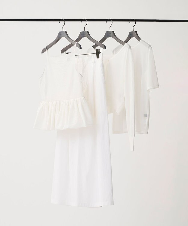 uncrave トリコットシフォン ハーフスリーブカットソー オフ