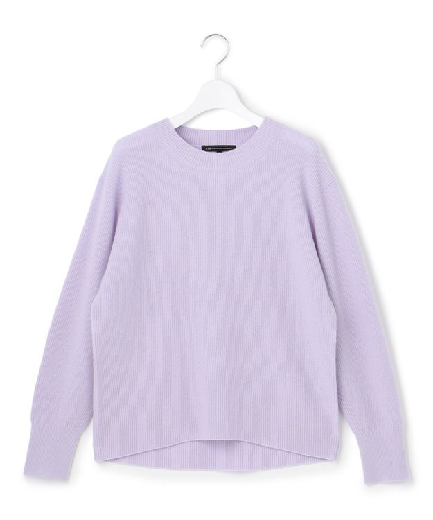 23区 L 【洗える】ウールカシミヤ クルーネック ニット ライラック系