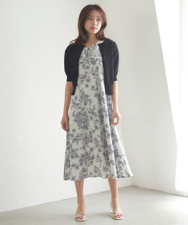 Feroux 【接触冷感・UVカット】ハーフスリーブ カーディガン ブラック系