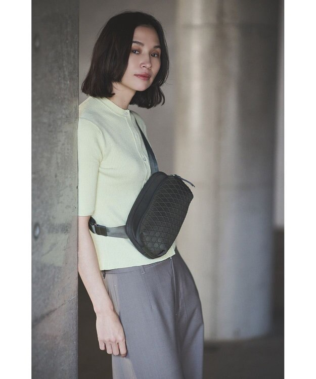 MIYABIYA LAQUOH【撥水加工】篭目柄エンボスボンディング2WAYショルダー モスグリーン