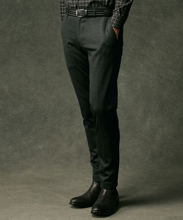 JOSEPH ABBOUD 【キングサイズ・尾州産素材/ウールジャージー】T/Wモクロディ パンツ グレー系