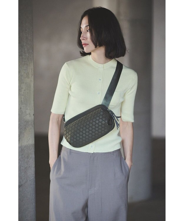 MIYABIYA LAQUOH【撥水加工】篭目柄エンボスボンディング2WAYショルダー モスグリーン