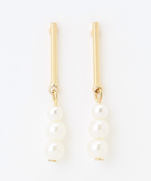 ANY 【WEB限定】トリプルパールピアス(両耳用) ライトゴールド