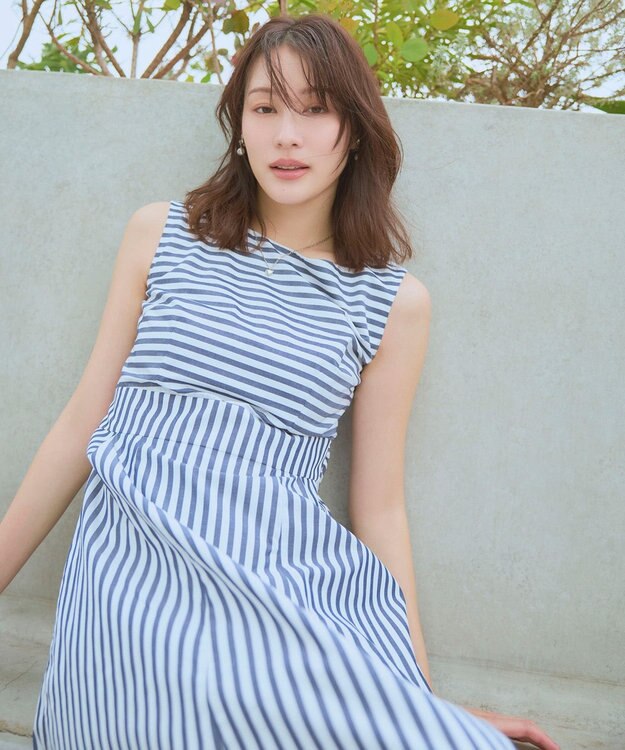 TOCCA 【星風まどかさん着用】STRIPE PARASOL ドレス ネイビー系5