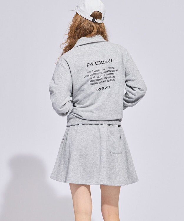 PW CIRCULUS 【WOMEN】ハーフジップ 裏毛スウェットトップス ゴルフウェア レディース グレー系