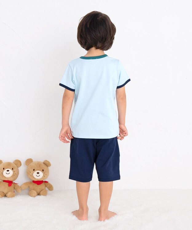 MIKI HOUSE HOT BISCUITS 【80-120cm】 ビーンズ ルームウェア 上下セット サックス