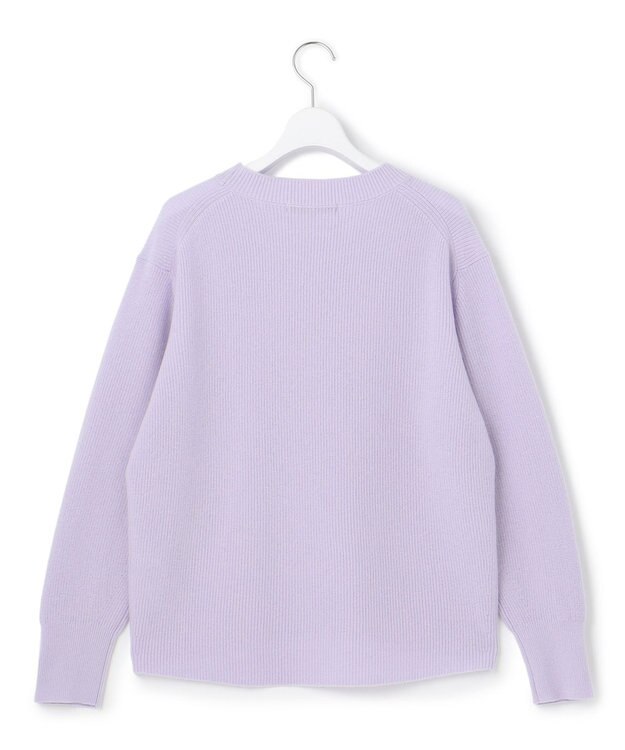 23区 L 【洗える】ウールカシミヤ クルーネック ニット ライラック系