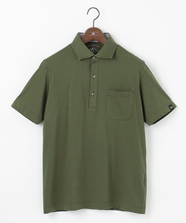 JOSEPH ABBOUD MOUNTAIN 【究極の着心地】 オーガニックコットン ポロシャツ カーキ系