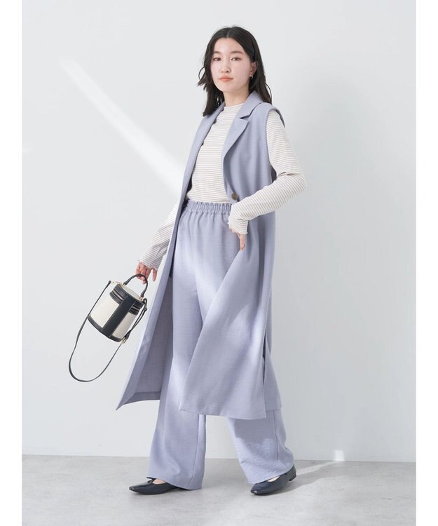 earth music&ecology ロングジレ Grayish Blue