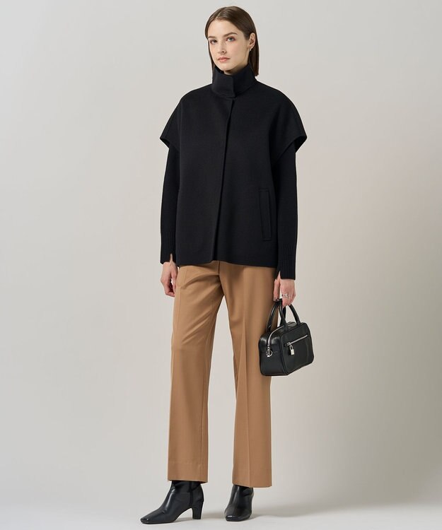 ICB L WoolRever  スタンドカラージレ ブラック系