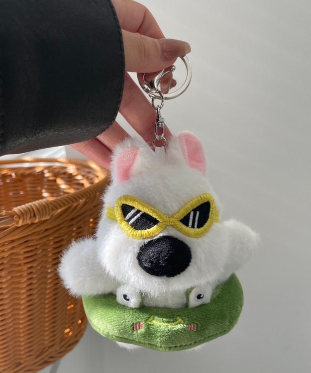 WEGO バカンスわんこぬいぐるみキーホルダー グリーン