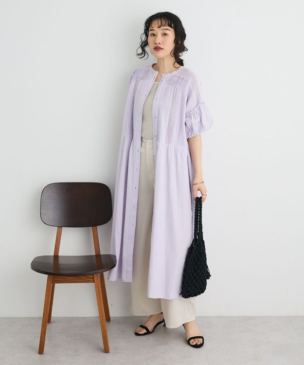 CRAFT STANDARD BOUTIQUE クロッシェレースピンタックワンピース Purple