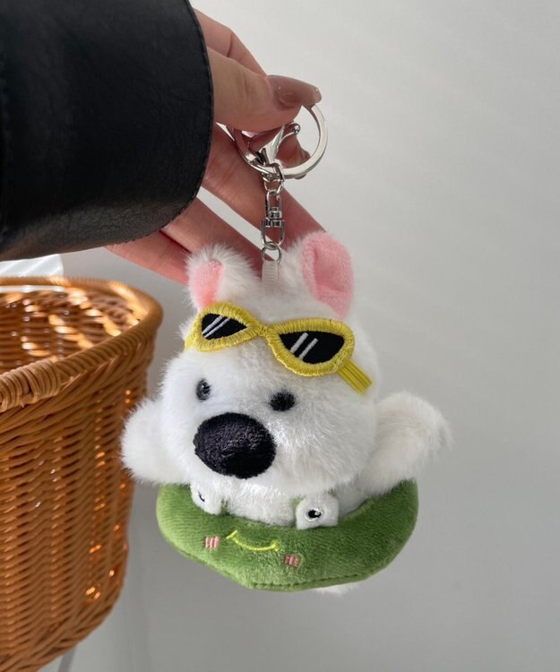 WEGO バカンスわんこぬいぐるみキーホルダー グリーン
