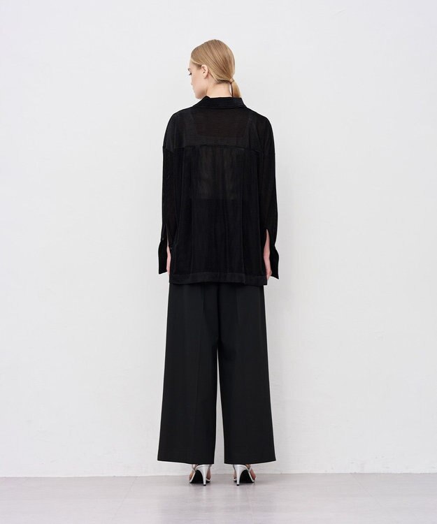 uncrave シアーベロアリブ シャツ ブラック