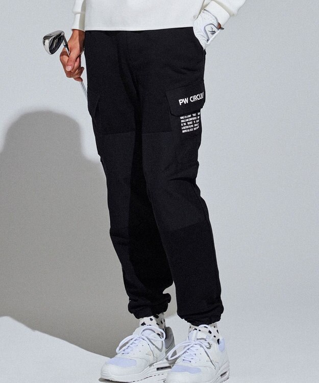 PW CIRCULUS 【MEN】裏毛カーゴジョガーパンツ ブラック系