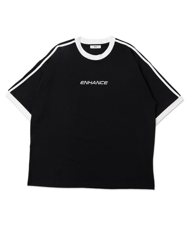 WEGO 【ユニセックス着用ITEM/MLサイズ展開】バックロゴラインリンガーT ブラック