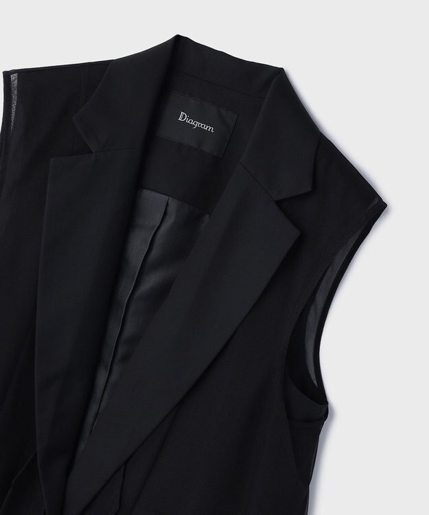 GRACE CONTINENTAL チュールオーバーベスト ブラック