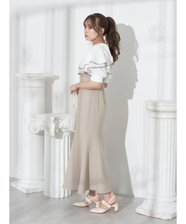 earth music&ecology パイピング衿付きドッキングワンピース Black