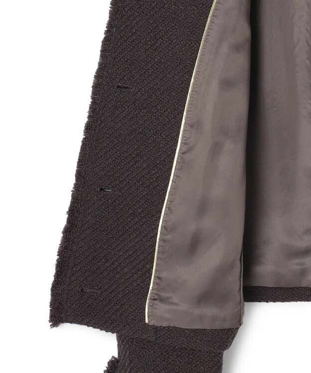 BEIGE， 【Oggi 10月号掲載】MULLIN / ウールツイードメタルボタンノーカラージャケット Warm Gray