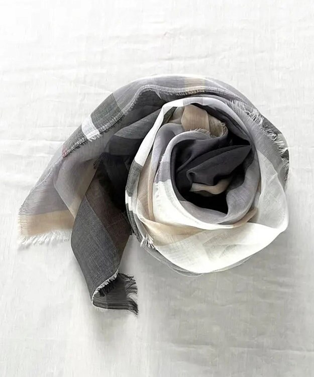 POLS 播州織 極細コットンストール グレイ