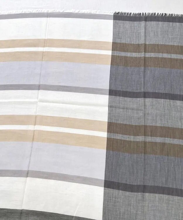 POLS 播州織 極細コットンストール グレイ