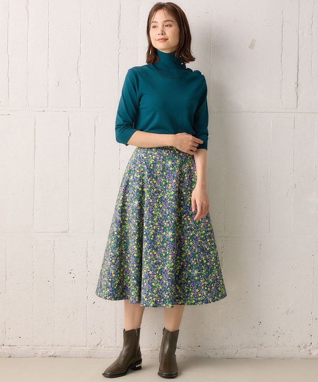 組曲 【23AW】フラワープリント ドラマティック スカート パープル系5