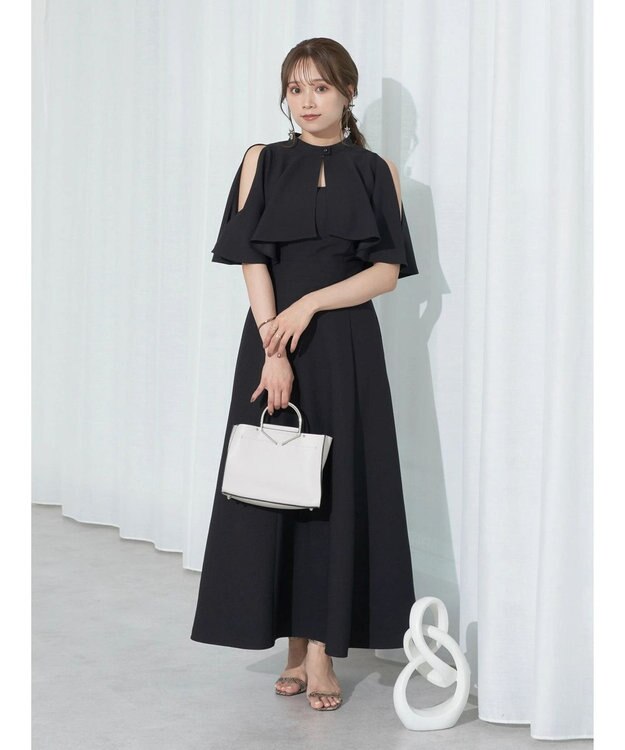 earth music&ecology ＳＥＴ２点ケープ＋キャミワンピース Black