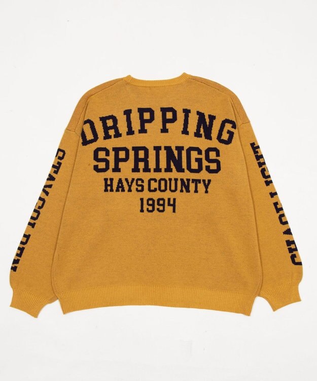 WEGO スリーブロゴニットプルオーバー イエロー