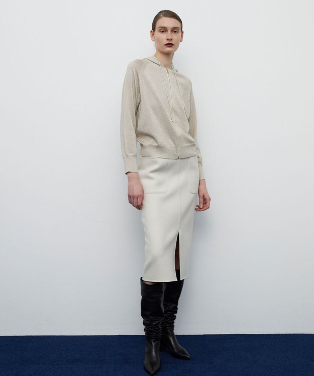 BEIGE， 【S-size】JUSSIEU / ラメ ニットパーカー Gold